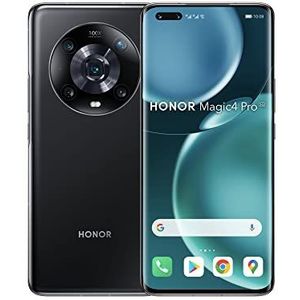 HONOR Magic4 Pro – 5G smartphone 8 + 256 GB, gebogen scherm 6,81 inch 120 Hz, Snapdragon 8 Gen 1, Triple Camera 50 MP, SuperCharge 100 W, accu 4600 mAh, IP68, Android 12, zwart – aanbieding pre-bestelling