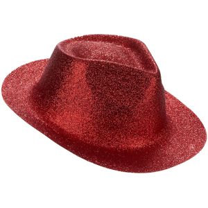 Rood glitter hoed voor volwassenen