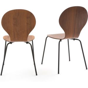 Set van 2 stapelbare stoelen, Watford LA REDOUTE INTERIEURS. Hout materiaal. Maten één maat. Zwart kleur