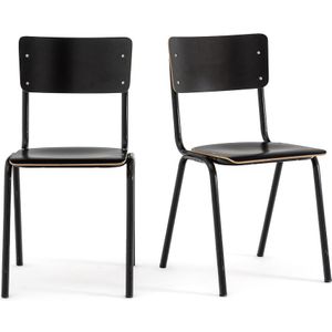 Hiba - Stapelbare Schoolstoelen - Zwart - Metaal
