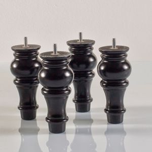 Set van 4 poten voor lattenbodem Wigmore AM.PM.  materiaal. Maten 15 cm. Zwart kleur