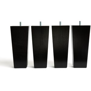 Set van 4 poten voor beddenbodems, Trapecio AM.PM.  materiaal. Maten 20 cm. Zwart kleur