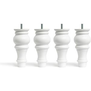 Set van 4 poten voor lattenbodem Wigmore AM.PM.  materiaal. Maten 15 cm. Wit kleur