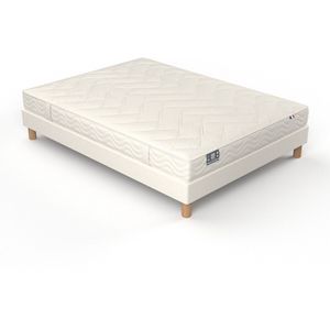 Matras Origine mousse visco + stevige plantaardige latex LA REDOUTE INTERIEURS.  materiaal. Maten 90 x 190 cm. Beige kleur