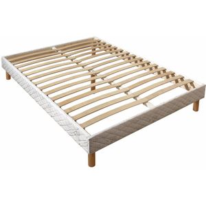 Beklede beddenbodem in kit LA REDOUTE INTERIEURS. Multiplex materiaal. Maten 140 x 190 cm. Wit kleur