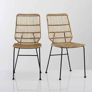 Set van 2 stoelen in kubu, Malu LA REDOUTE INTERIEURS. Rotan materiaal. Maten één maat. Beige kleur