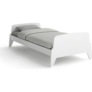 Bed met retro vintage stijl, 1 persoon, Adil LA REDOUTE INTERIEURS. Hout, medium (MDF) materiaal. Maten 90 x 190 cm. Wit kleur