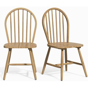 Set van 2 stoelen met spijlen, Windsor LA REDOUTE INTERIEURS. Hout materiaal. Maten één maat. Beige kleur