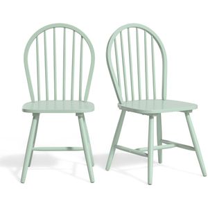 Set van 2 stoelen met spijlen, Windsor LA REDOUTE INTERIEURS. Hout materiaal. Maten één maat. Groen kleur