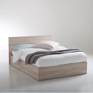 Kofferbed met ophefbare lattenbodem, Cladie LA REDOUTE INTERIEURS. Licht hout materiaal. Maten 140 x 190 cm. Kastanje kleur