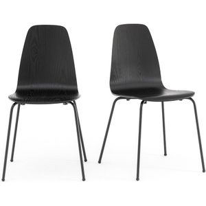 Set van 2 vintage stoelen, Biface LA REDOUTE INTERIEURS. Hout materiaal. Maten één maat. Zwart kleur