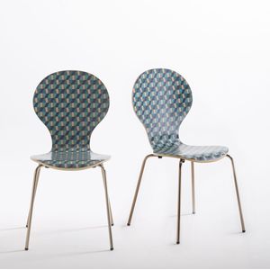 Set van 2 bedrukte stoelen, stapelbaar, Watford LA REDOUTE INTERIEURS. Metaal materiaal. Maten één maat. Andere kleur