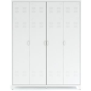 Hiba - Metalen Kast - Wit - Metaal - 4 Deuren