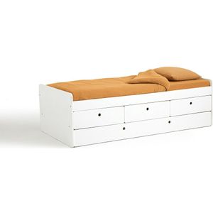 Bed met lades en lattenbodem, SELISA LA REDOUTE INTERIEURS. Medium (mdf) materiaal. Maten 90 x 190 cm. Wit kleur