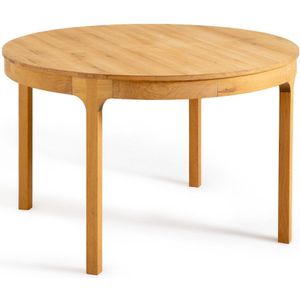 Ronde tafel met verlengstuk Ø120 cm, Amalrik AM.PM. Hout materiaal. Maten 8 personen. Kastanje kleur
