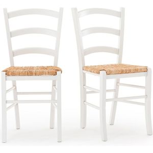 Set van 2 stoelen, Perrine SO'HOME. Hout materiaal. Maten één maat. Wit kleur