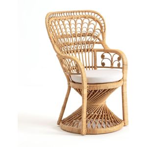 Fauteuil in gevlochten rotan Malu LA REDOUTE INTERIEURS. Rotan materiaal. Maten één maat. Beige kleur