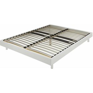 Bedbodempakket met 18 brede latten voor rug- en voetondersteuning LA REDOUTE INTERIEURS. Multiplex materiaal. Maten 140 x 190 cm. Wit kleur