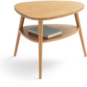 Quilda - Vintage Bijzettafel - Beige - MDF - Eikenhout