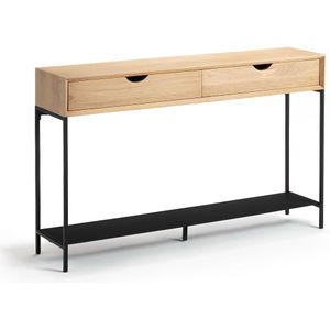 Console in eiken fineer, Mambo AM.PM. Hout materiaal. Maten één maat. Beige kleur