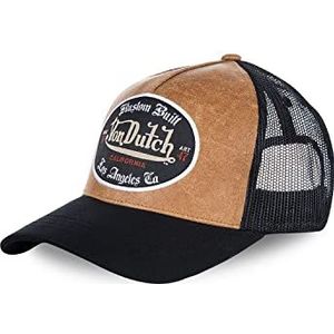 Von Dutch Verstelbare pet voor dames en heren, truckerpet, atletisch, casual pasvorm en alle seizoenen, Bruin