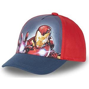 Marvel Kindermuts Iron Man, baseballpet voor jongens, origineel en verstelbaar, Rood, 54 cm