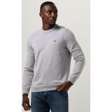 Lacoste - Monochrome Katoenen Crewneck Sweater - Lichtgrijs Melange - Herentrui