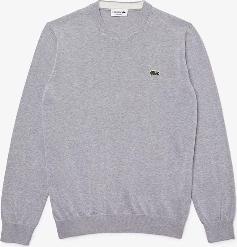 Lacoste - Monochrome Katoenen Crewneck Sweater - Lichtgrijs Melange - Herentrui