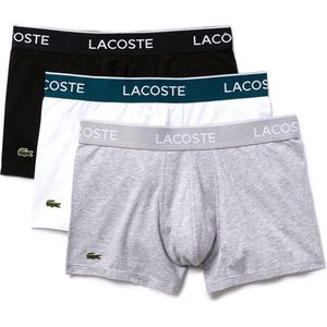 Lacoste - Heren 3-pack Trunk - Zwart/Grijs/Wit/Blauw