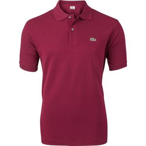Lacoste - Classic Fit Polo - Bordeaux Rood - 100% Katoen - Korte Mouwen