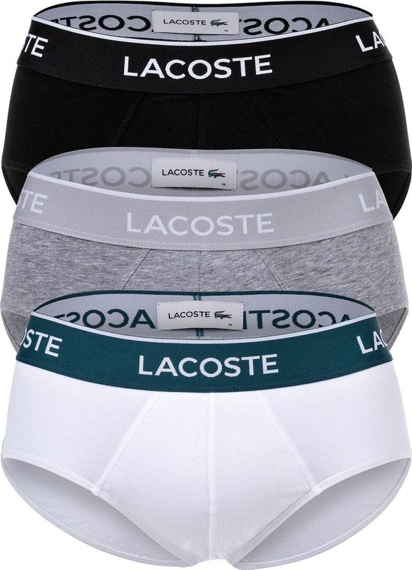 Lacoste - 8H3472 - Boxershort - Zwart/Wit/Zilver Chine - Set van 3