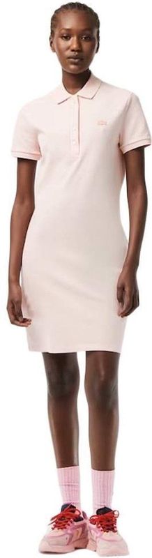LACOSTE - Rechte Korte Jurk - Lichtroze - Katoen