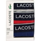 Lacoste - Casual - Boxershorts - Rood/Navy Blauw/Gevlamd Grijs - Katoen