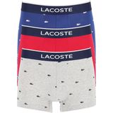Lacoste - Casual - Boxershorts - Rood/Navy Blauw/Gevlamd Grijs - Katoen