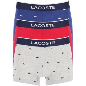 Lacoste - Casual - Boxershorts - Rood/Navy Blauw/Gevlamd Grijs - Katoen