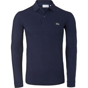 Lacoste - Slim Polo - Donkerblauw - Lange Mouwen - 100% Katoen