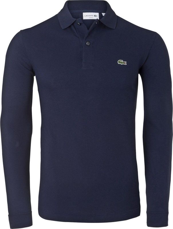 Lacoste - Slim Polo - Donkerblauw - Lange Mouwen - 100% Katoen