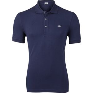 Lacoste - Poloshirt - Navy Blue - 96% Katoen 4% Elastaan - Korte Mouwen