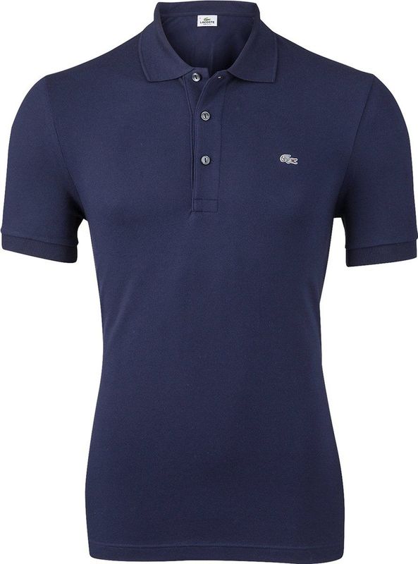 Lacoste - Poloshirt - Navy Blue - 96% Katoen 4% Elastaan - Korte Mouwen