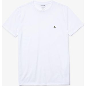 Lacoste - TH6709 - T-Shirt - Wit - 100% Katoen - Ronde Hals - Aansluitende Pasvorm
