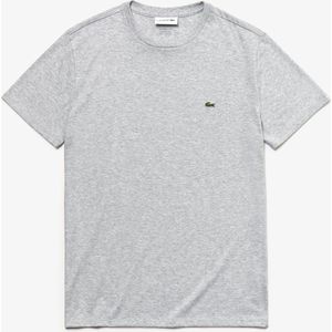Lacoste - T-Shirt - Grijs - Katoen - Ronde Hals - Aansluitende Pasvorm