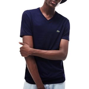 Lacoste - TH6710 - T-Shirt - Marine Blauw - Katoen - V-hals