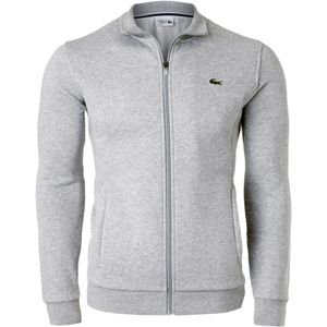 Lacoste heren sweatvest, met rits, lichtgrijs melange