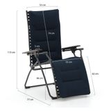 Lafuma Evolution BE Comfort relaxstoel , Blauw,Grijs - Antraciet ,  Gecoat Metaal  ,