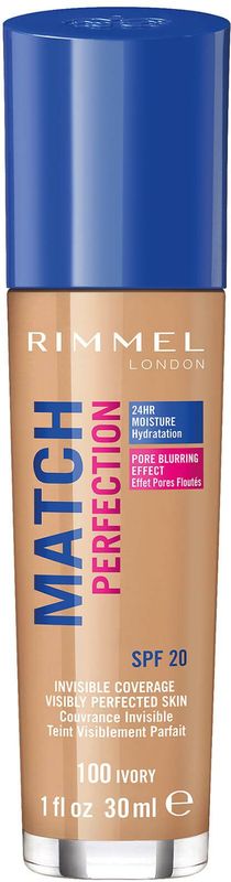 Rimmel London Match Perfection Foundation - 100 Ivory - Beige