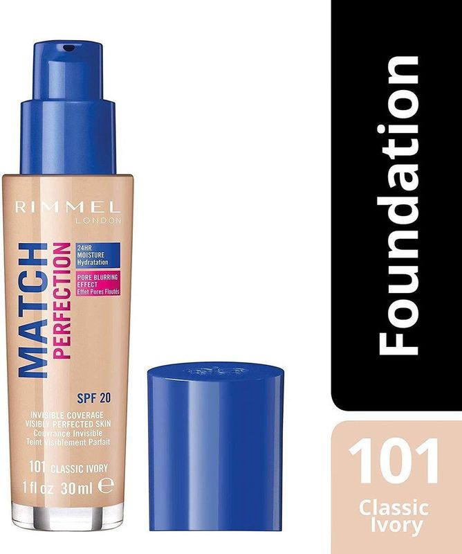 Rimmel - Match Perfection - Vloeibare Foundation - Tint 101 Classic Ivory - 30 ml