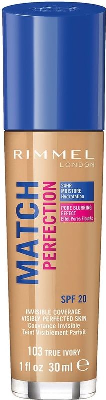 Rimmel - Match Perfection - Vloeibare Foundation - Tint 103 True Ivory - 30 ml