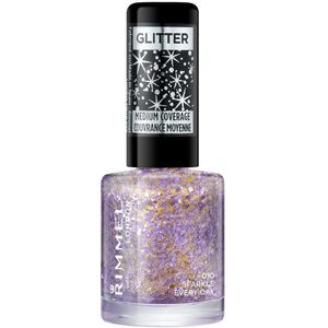 Rimmel London - Glitter Top Coat - Mauve en Gouden Glitters - Heldere Basis