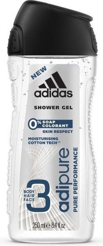 Adidas - Adipure - Douchegel - 250 ml - Huidvriendelijk - 0% Zeep