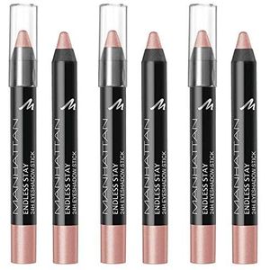 Manhattan Endless Stay 24h Oogschaduw Stick, 025, Voluptuous Pink, verpakking van 3 stuks (3 x 3,25 ml)